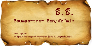 Baumgartner Benjámin névjegykártya
